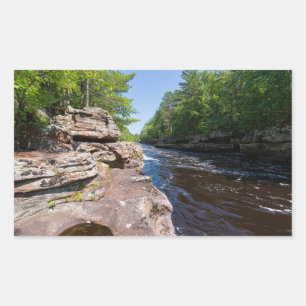 rocky banks and forests at banning rectangular sticker