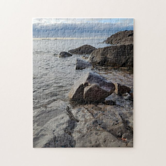 Rocky Beach Lake Superior Copper Harbour Michigan Jigsaw Puzzle (Vertical)