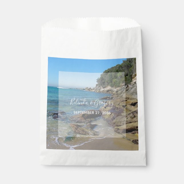 Rocky Beach Wedding  Favour Bags (Front)