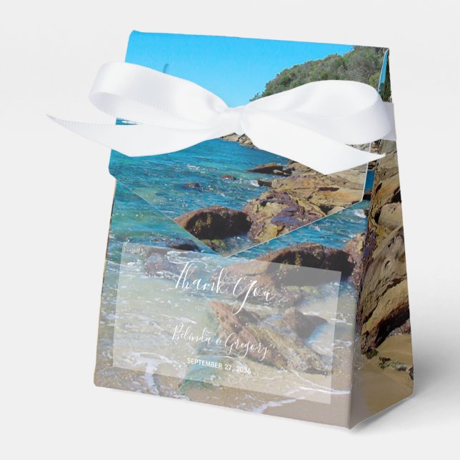 Rocky Beach Wedding  Favour Box (Front Side)