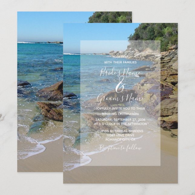 Rocky Beach Wedding Invitations (Front/Back)