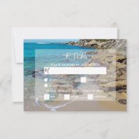 Rocky Beach Wedding RSVP Cards
