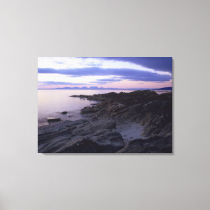 Rocky Coast at Sunset in Kintyre, Argyll, Scotland Canvas Print
