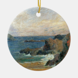 Rocky Coast by Paul Gauguin, Vintage Impressionism Ceramic Tree Decoration