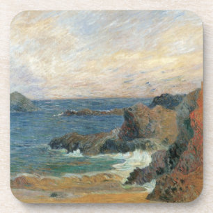 Rocky Coast by Paul Gauguin, Vintage Impressionism Coaster