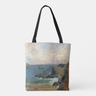 Rocky Coast by Paul Gauguin, Vintage Impressionism Tote Bag