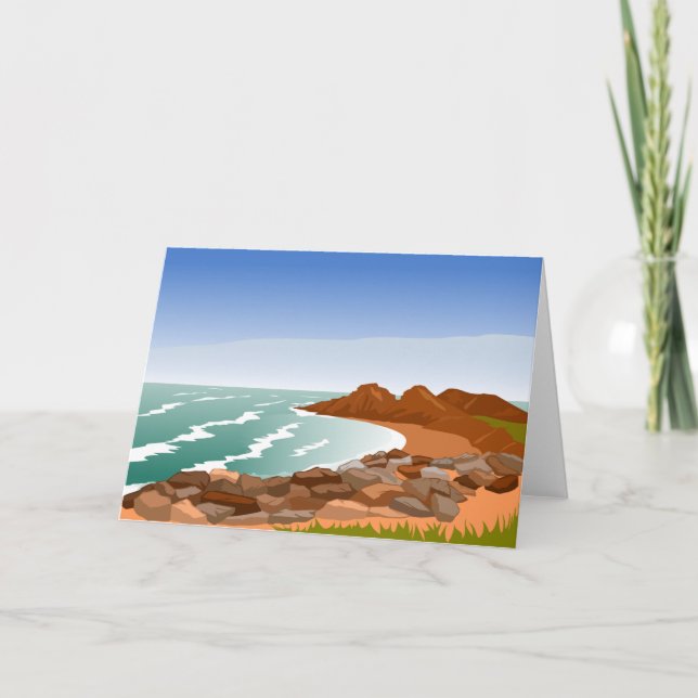 Rocky Coast Greeting Cards (Front)