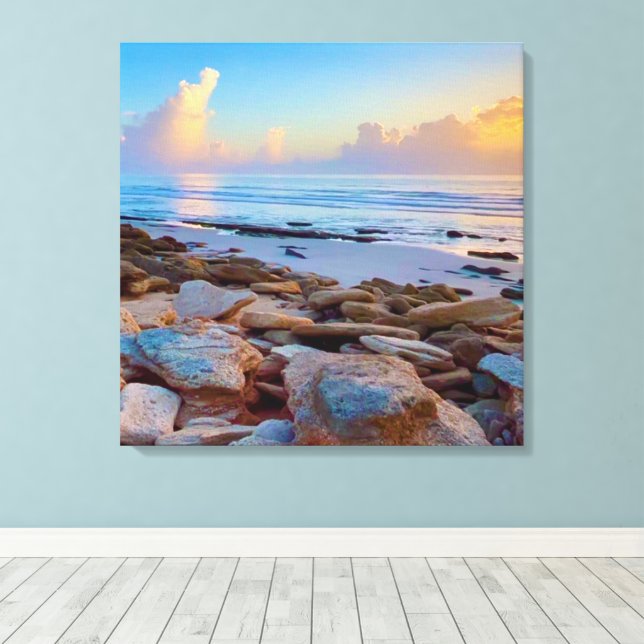 Rocky Coast shore Ocean Canvas  (Insitu(Wood Floor))