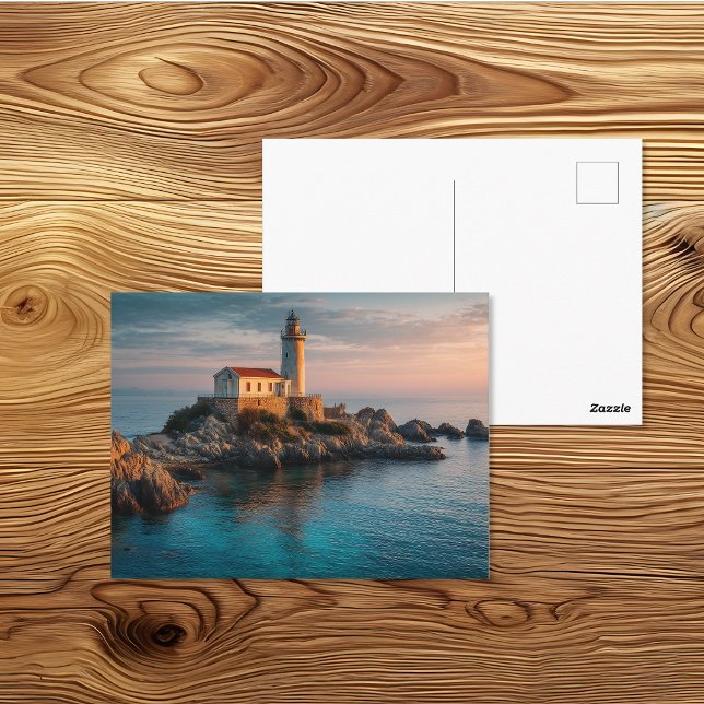 Rocky Coastal Lighthouse Seascape Postcard (Creator Uploaded)