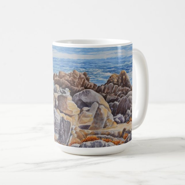 Rocky Coastline of Monterey Coffee Mug (Front Right)