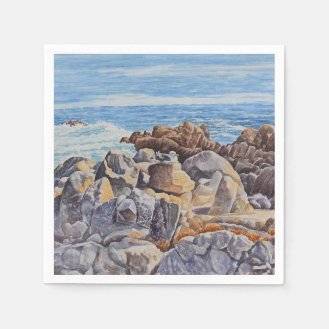 Rocky Coastline of Monterey Napkin (Front)