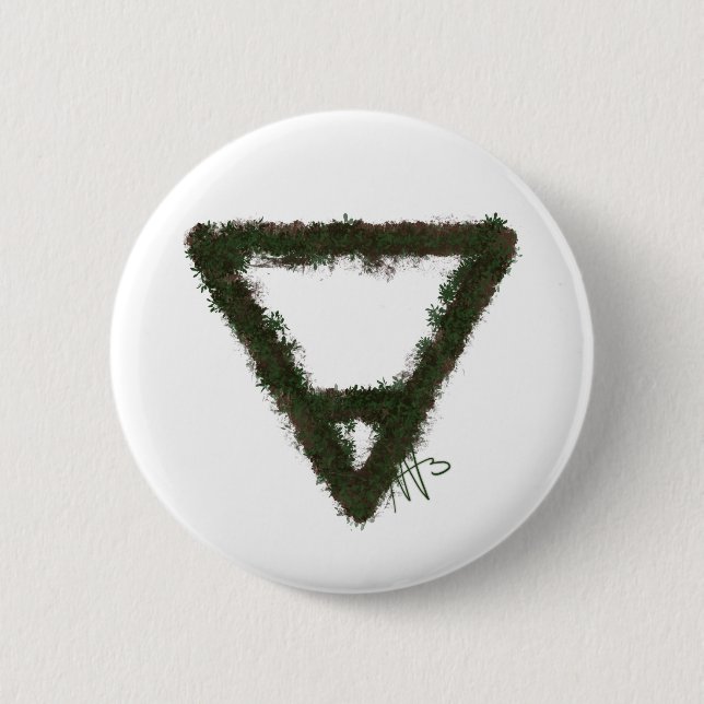 Rocky Earth Element Alchemy Symbol 6 Cm Round Badge (Front)