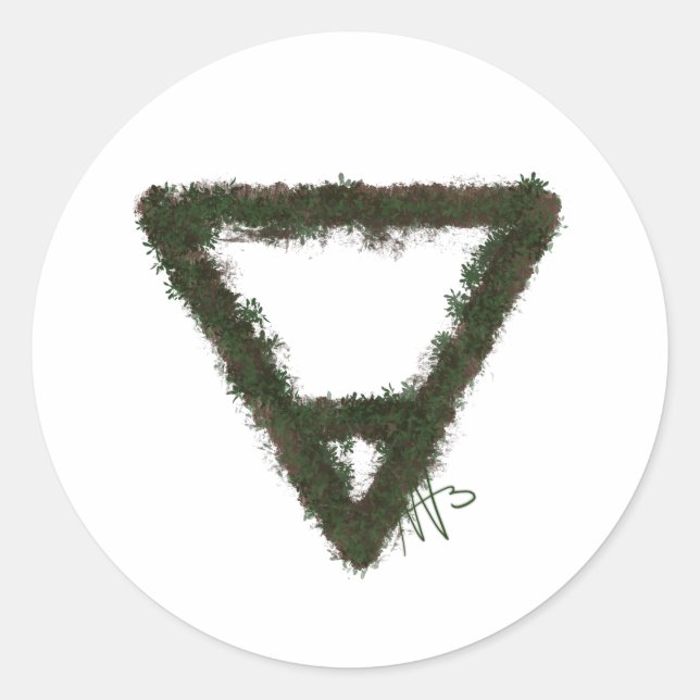 Rocky Earth Element Alchemy Symbol Classic Round Sticker (Front)