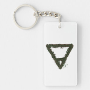Rocky Earth Element Alchemy Symbol Key Ring
