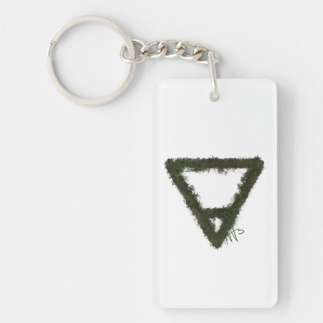 Rocky Earth Element Alchemy Symbol Key Ring (Front)