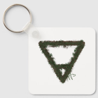Rocky Earth Element Alchemy Symbol Metal Key Ring