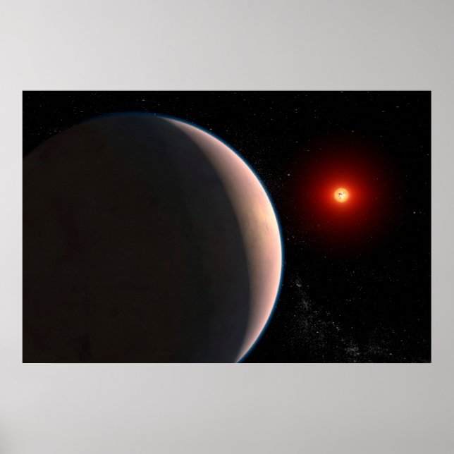 Rocky Exoplanet Gj 486 B Orbiting A Red Dwarf Star Poster (Front)