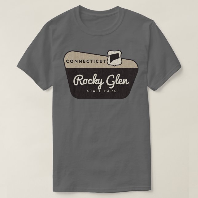 Rocky Glen State Park Connecticut Welcome Sign T-Shirt (Design Front)