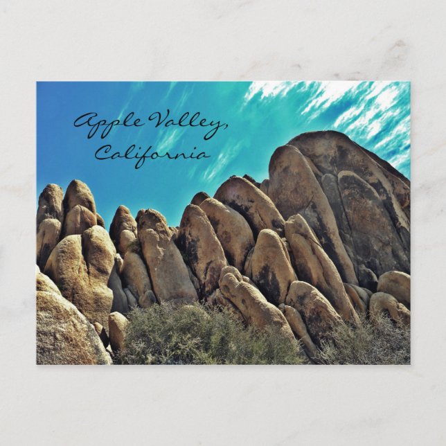 Rocky hills of Apple Valley post card (Front)