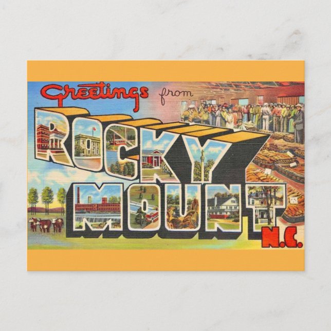 Rocky Mount NC Postcard (Front)