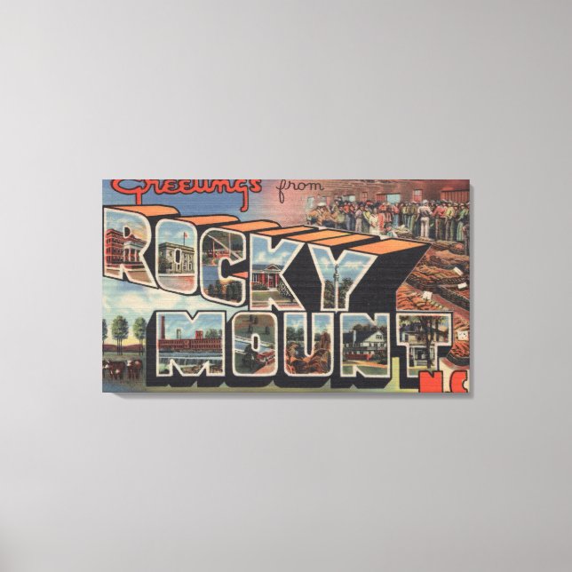 Rocky Mount, North Carolina - Large Letter Scene Canvas Print (Front)