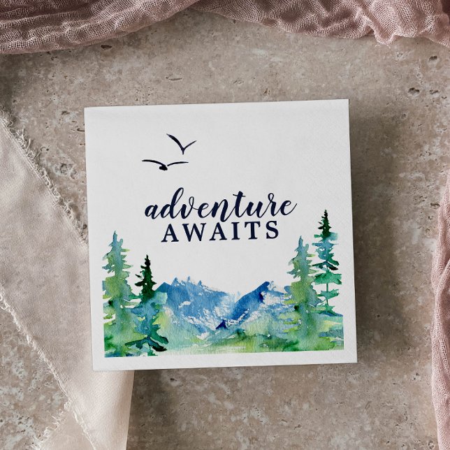 Rocky Mountain Adventure Awaits Baby Shower Napkin (Creator Uploaded)