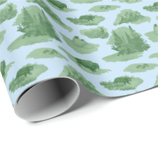 Rocky Mountain Animal Toile (Green on...) Wrapping Paper