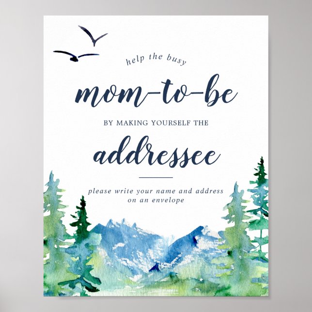 Rocky Mountain Baby Shower Address Envelope Sign (Front)