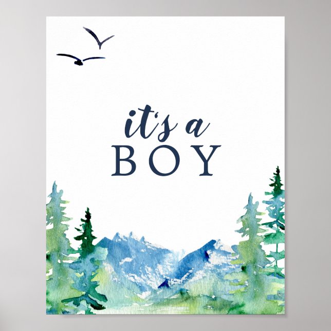 Rocky Mountain Baby Shower It's a Boy Sign (Front)