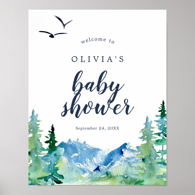 Rocky Mountain Baby Shower Welcome Poster (Front)