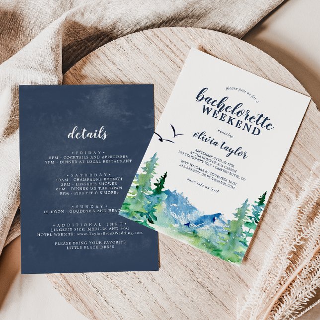 Rocky Mountain Bachelorette Weekend with Details Invitation (Creator Uploaded)