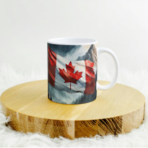 Rocky Mountain Canadian Flag in Watercolor Coffee Mug