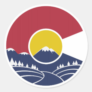 Rocky Mountain Colorado C Classic Round Sticker