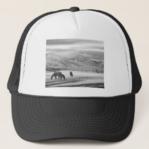 Rocky Mountain Colorado Country Morning BW Trucker Hat