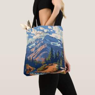 Rocky Mountain Colorado Vintage Illustration Tote Bag