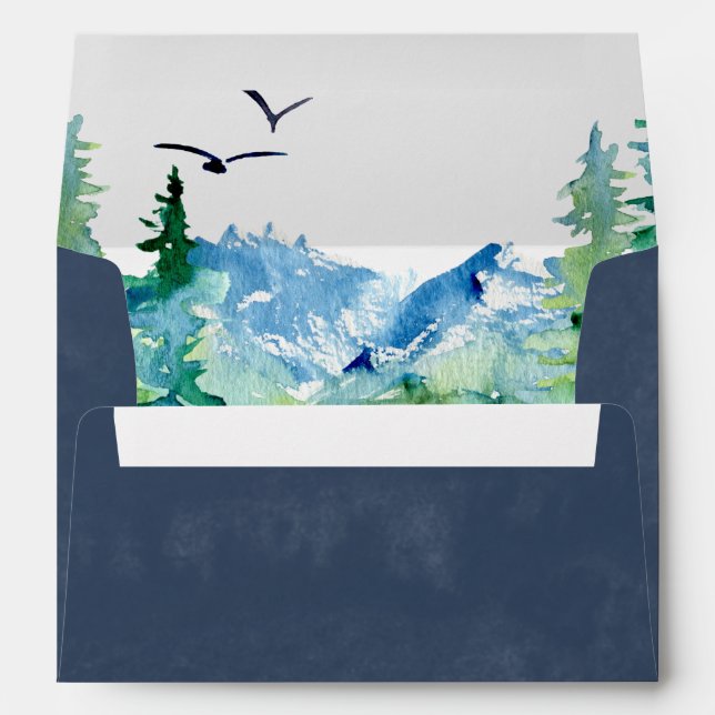 Rocky Mountain Destination Wedding Invitation Envelope (Back (Bottom))