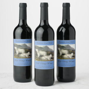 Rocky Mountain Goat (Capra Americana by Audubon Wine Label