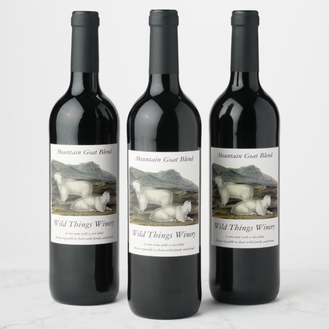 Rocky Mountain Goat (Capra Americana by Audubon Wine Label (Bottles)