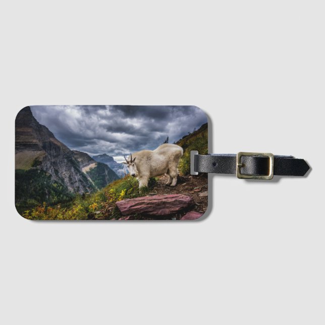 Rocky Mountain Goat Luggage Tag (Front Horizontal)