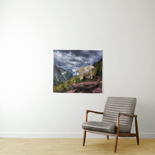 Rocky Mountain Goat Tapestry (In Situ (Horizontal))