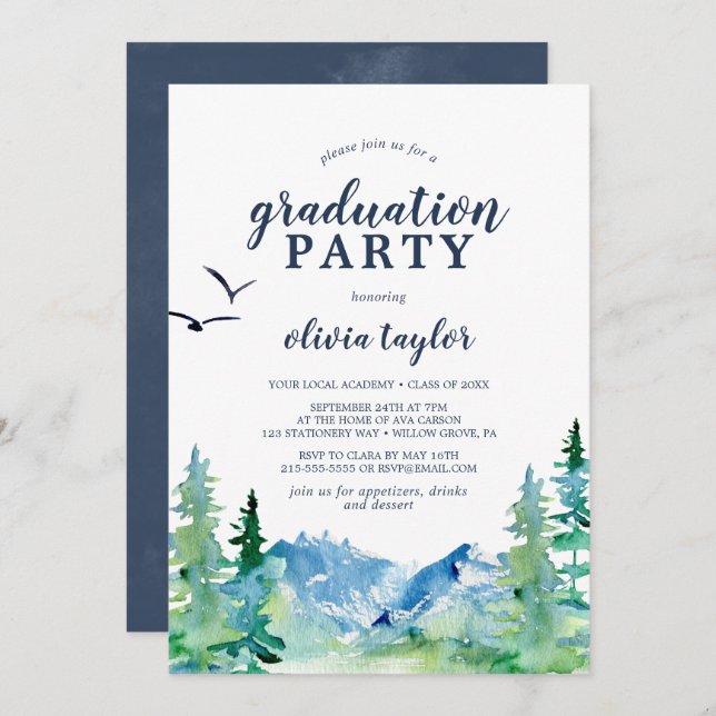 Rocky Mountain Graduation Party Invitation (Front/Back)