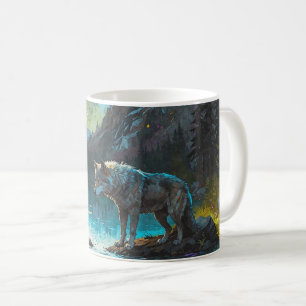 Rocky Mountain Grey Wolf Art Coffee Mug