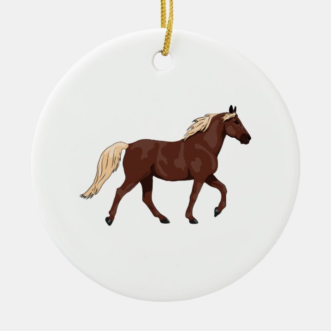 Rocky Mountain Horse Chocolate Ceramic Tree Decoration (Front)