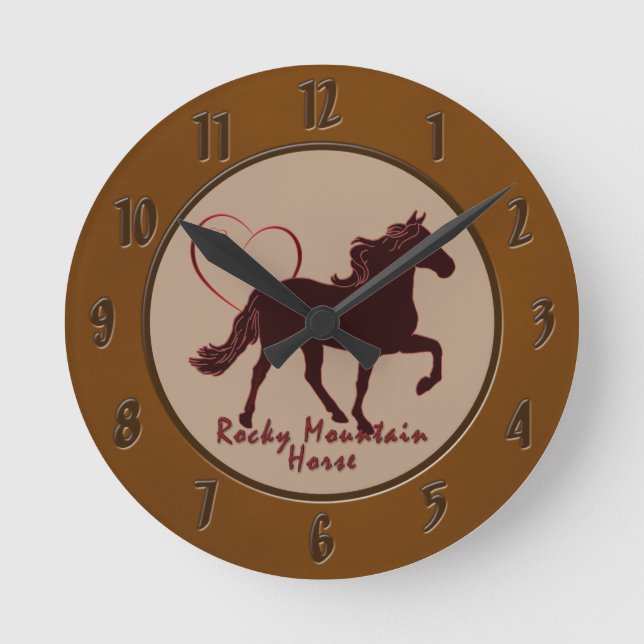 Rocky Mountain Horse Hearts Round Clock (Front)