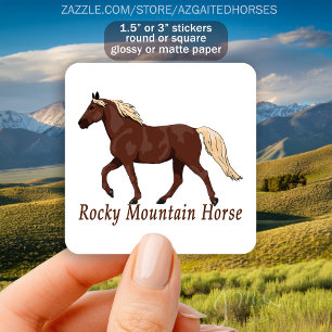 Rocky Mountain Horse Silhouette Chestnut Square Sticker