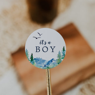 Rocky Mountain It's A Boy Baby Shower Sticker