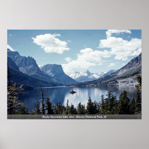 Rocky Mountain lake view, Glacier National Park, M Poster