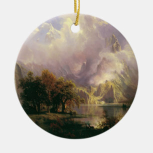 Rocky Mountain Landscape Majestic Scenery Ceramic Tree Decoration