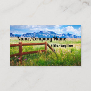 Rocky Mountain landscape wild flowers photo art Business Card