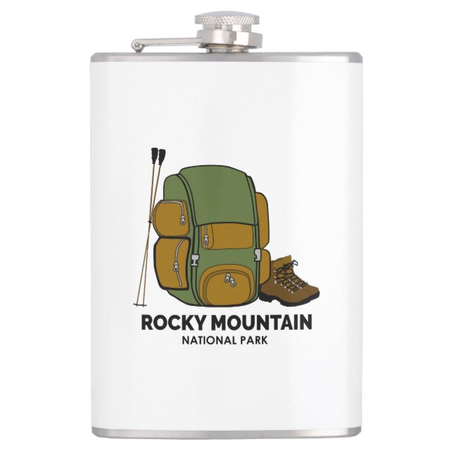 Rocky Mountain National Park Backpack Hip Flask (Front)